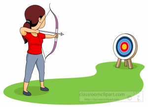 Aiming Target With Bow And Arrow Archery
